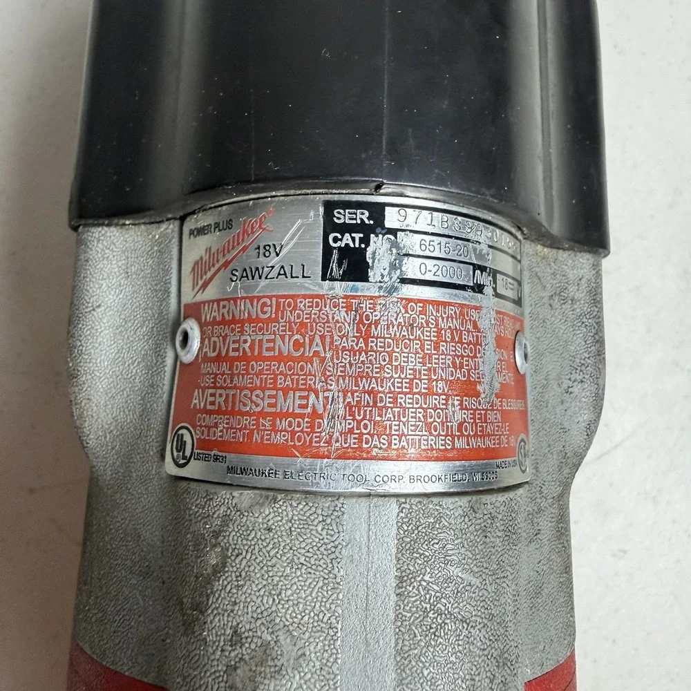 Milwaukee 6515-20 M18 18V Heavy Duty SAWZALL Reciprocating Saw Only Works Great